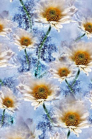 朦胧花卉印花华亿平台图片