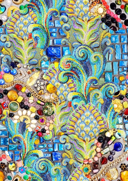 珠宝风格印花华亿平台图片