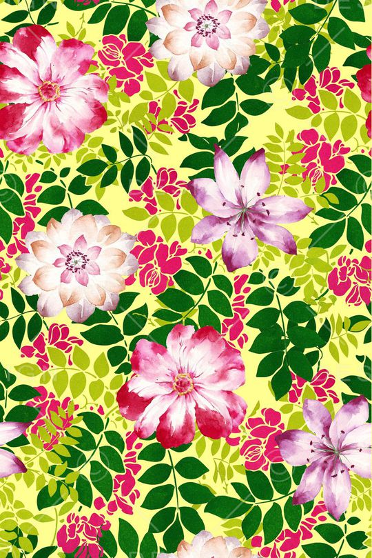 手绘水彩印花华亿平台图片