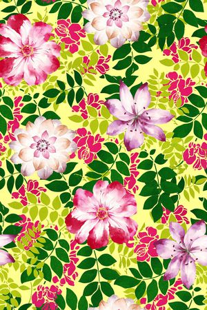 手绘水彩印花华亿平台图片