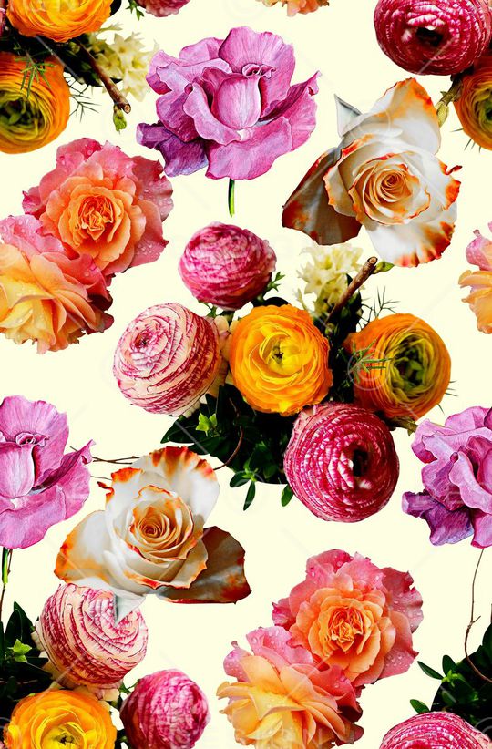 时尚抽象3D花卉数码印花印花华亿平台图片