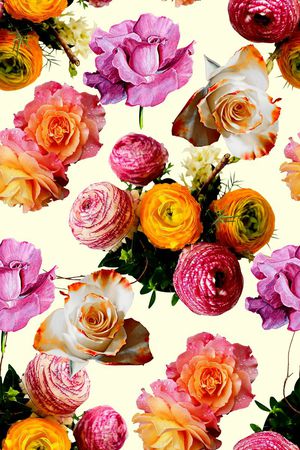 时尚抽象3D花卉数码印花印花华亿平台图片