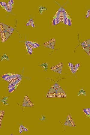 复古昆虫印花华亿平台图片