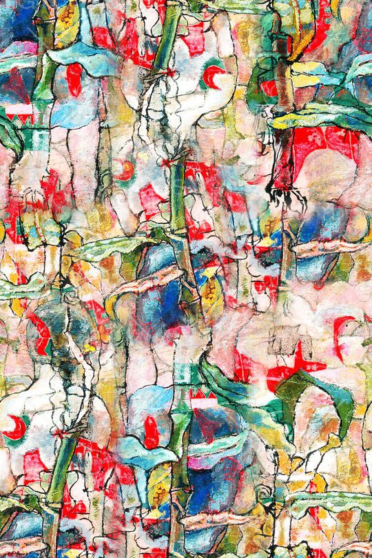 抽象肌理、油画肌理印花华亿平台图片