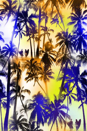 热带树叶印花华亿平台图片