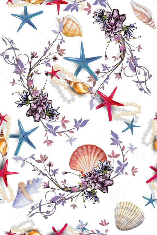 海洋生物印花华亿平台图片