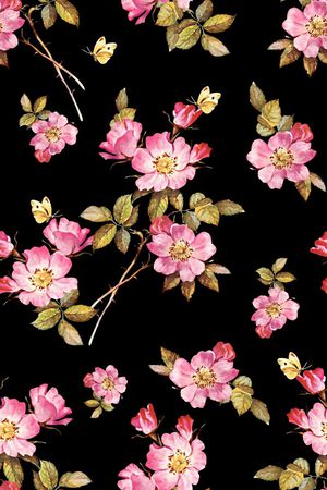 抽象手绘满版花卉印花华亿平台图片