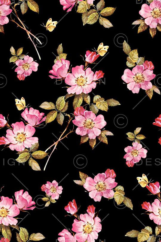 抽象手绘满版花卉印花华亿平台图片