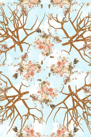 清新花卉印花华亿平台图片