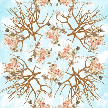 清新花卉印花华亿平台图片