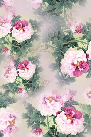 牡丹印花华亿平台图片