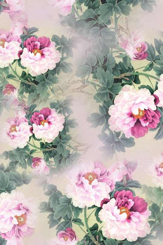 牡丹印花华亿平台图片