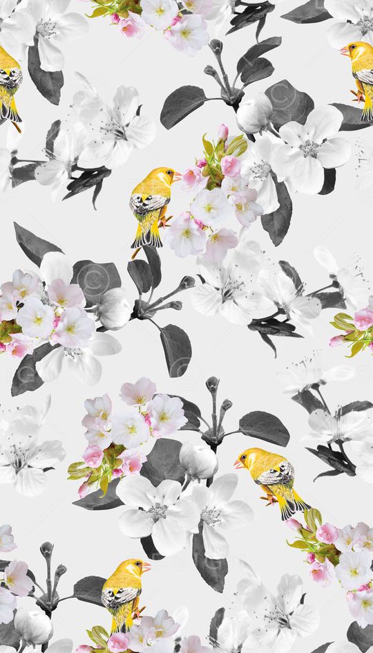 春季花卉印花华亿平台图片