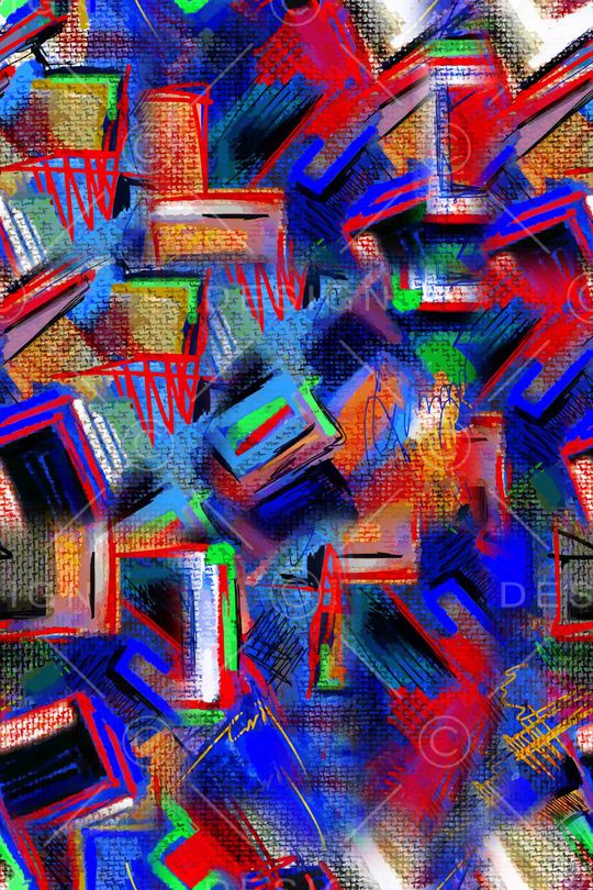 不规则几何印花华亿平台图片