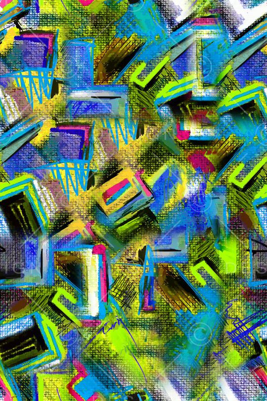 不规则几何印花华亿平台图片