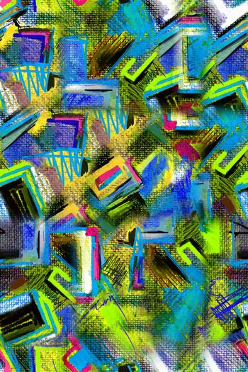 664753-手绘艺术几何条纹色块