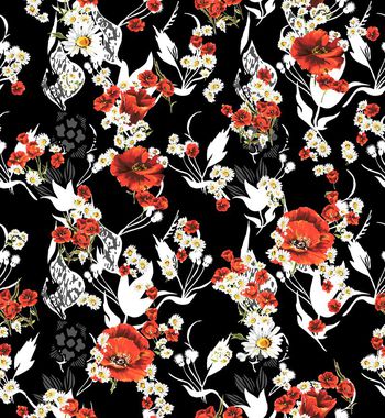 664756-雏菊康乃馨风格化混搭2