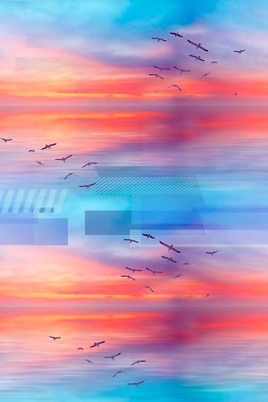 海洋元素印花华亿平台图片