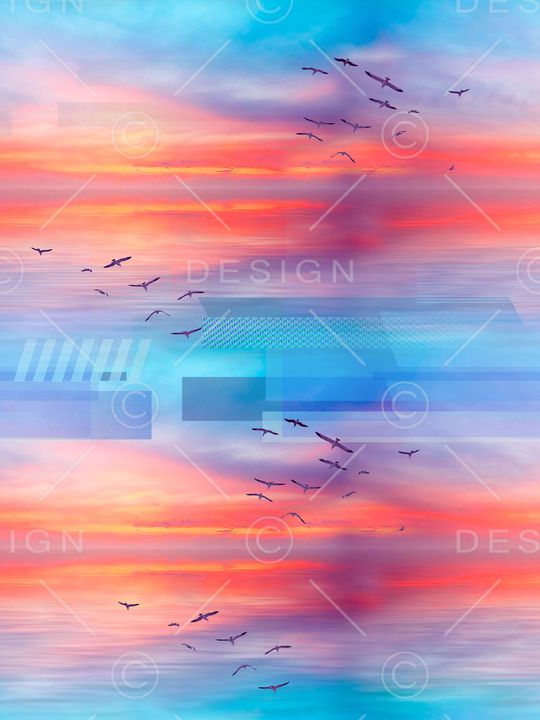 海洋元素印花华亿平台图片