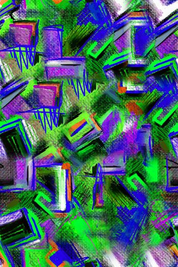 664819-手绘艺术几何条纹色块