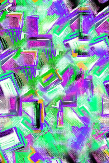 664836-手绘艺术几何条纹色块