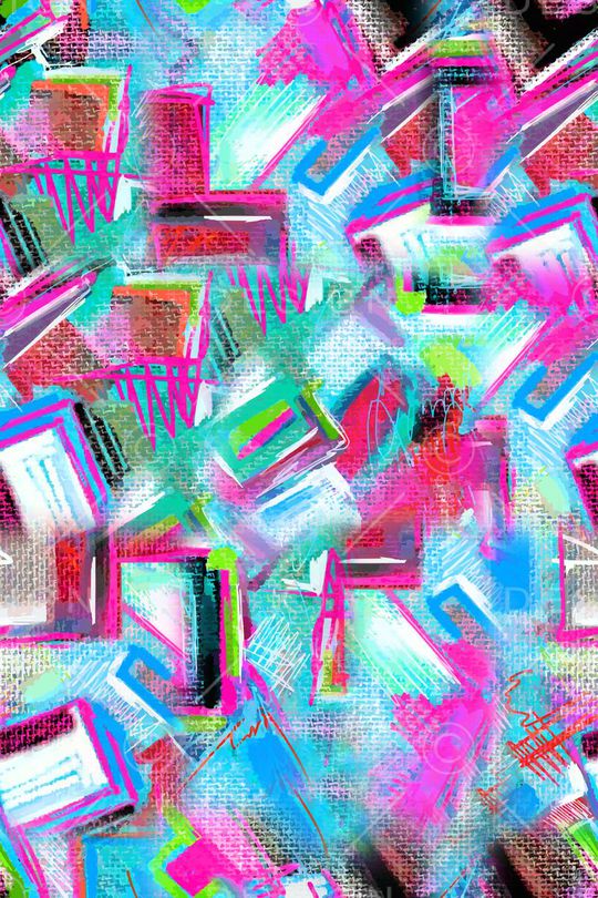 不规则几何印花华亿平台图片