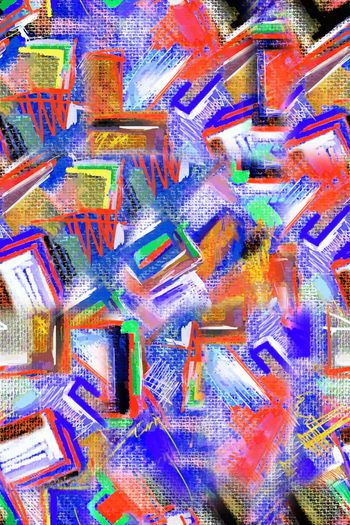 664860-手绘艺术几何条纹色块