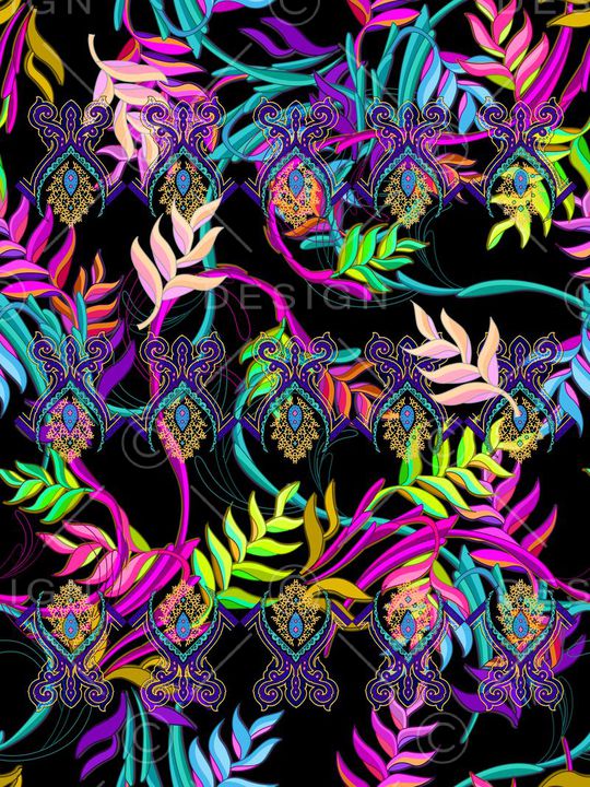 时尚、多彩、民族花纹印花华亿平台图片