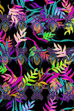 时尚、多彩、民族花纹印花华亿平台图片