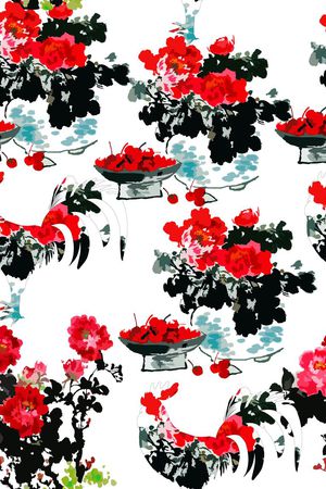 水彩风格印花华亿平台图片