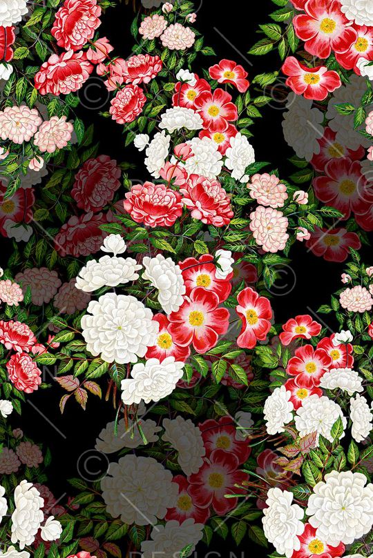 时尚抽象手绘女装裙子外套花卉数码印花印花华亿平台图片