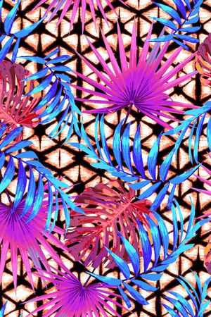 热带叶子印花华亿平台图片