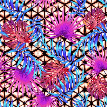 665094-时尚叶子几何混搭20160706-