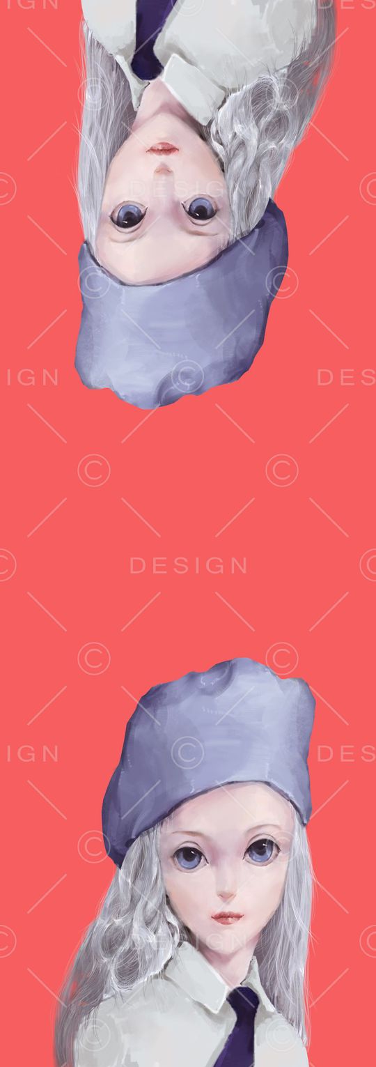 娃娃头像丝巾印花华亿平台图片