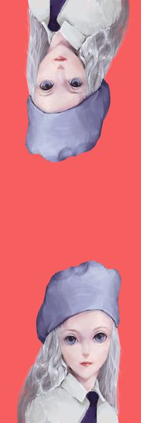 娃娃头像丝巾印花华亿平台图片