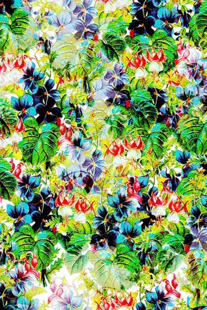 复古、多彩、花朵印花华亿平台图片