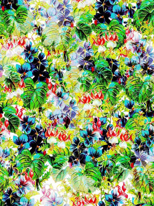 复古、多彩、花朵印花华亿平台图片