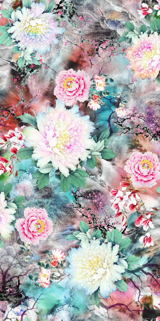 牡丹印花华亿平台图片