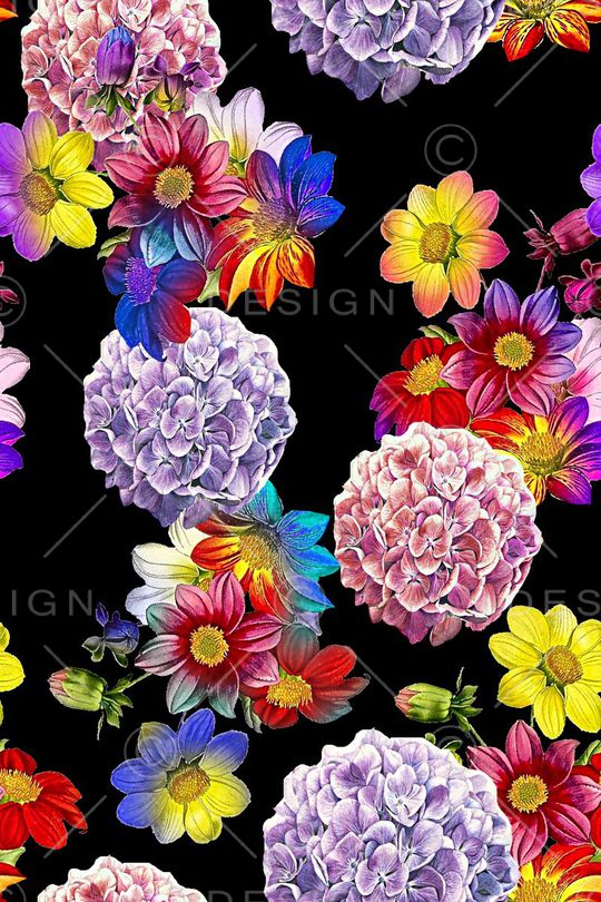 水墨国画印花华亿平台图片