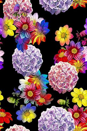 水墨国画印花华亿平台图片