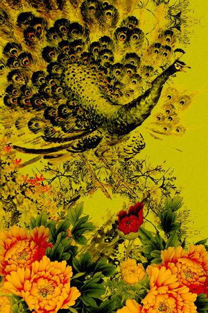 工笔画印花华亿平台图片