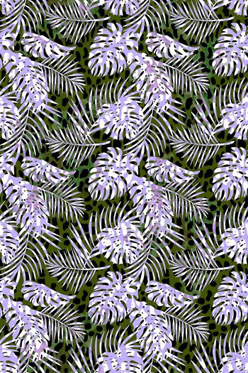 665593-豹纹 棕榈叶