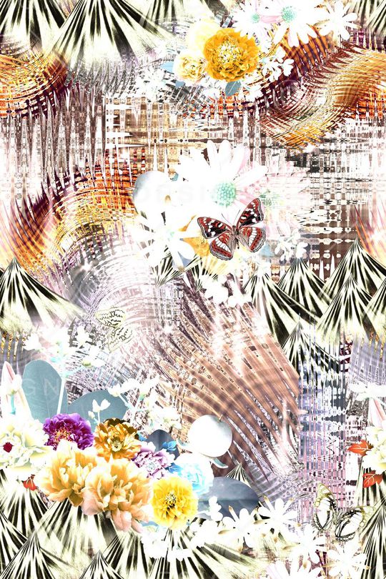 时尚花卉印花华亿平台图片