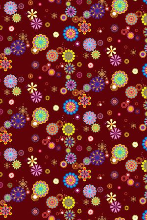 彩色圆形花纹印花华亿平台图片