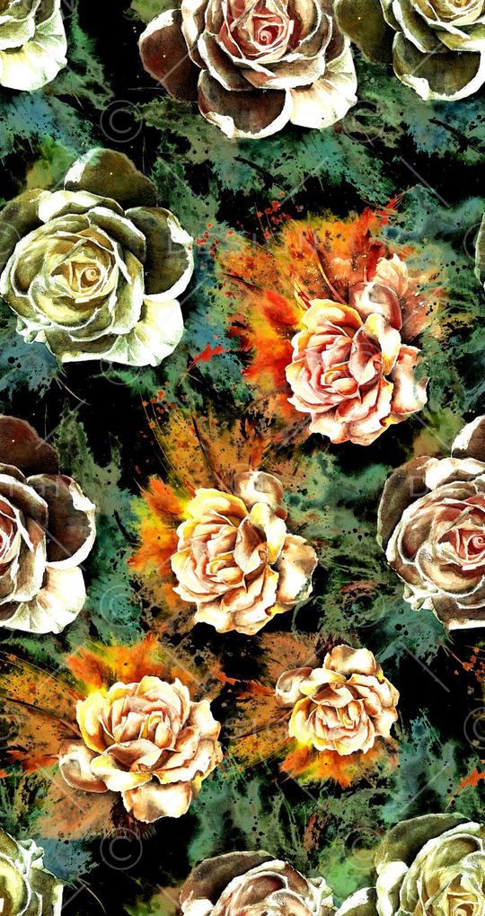 抽象花卉印花华亿平台图片