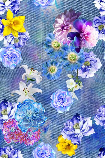 牛仔布纹印花华亿平台图片