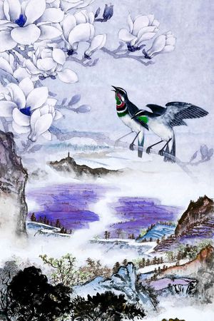 玉兰花印花华亿平台图片