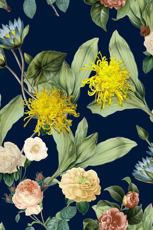 数码花大气花卉印花华亿平台图片