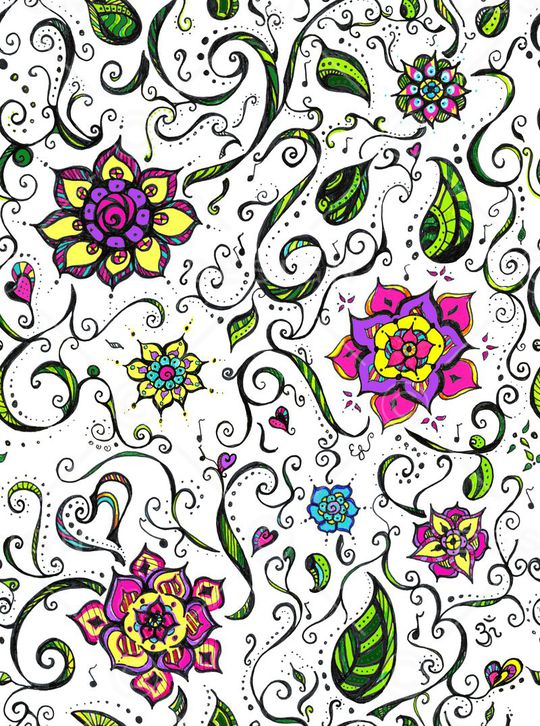 民族花卉印花华亿平台图片