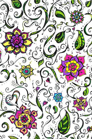 民族花卉印花华亿平台图片